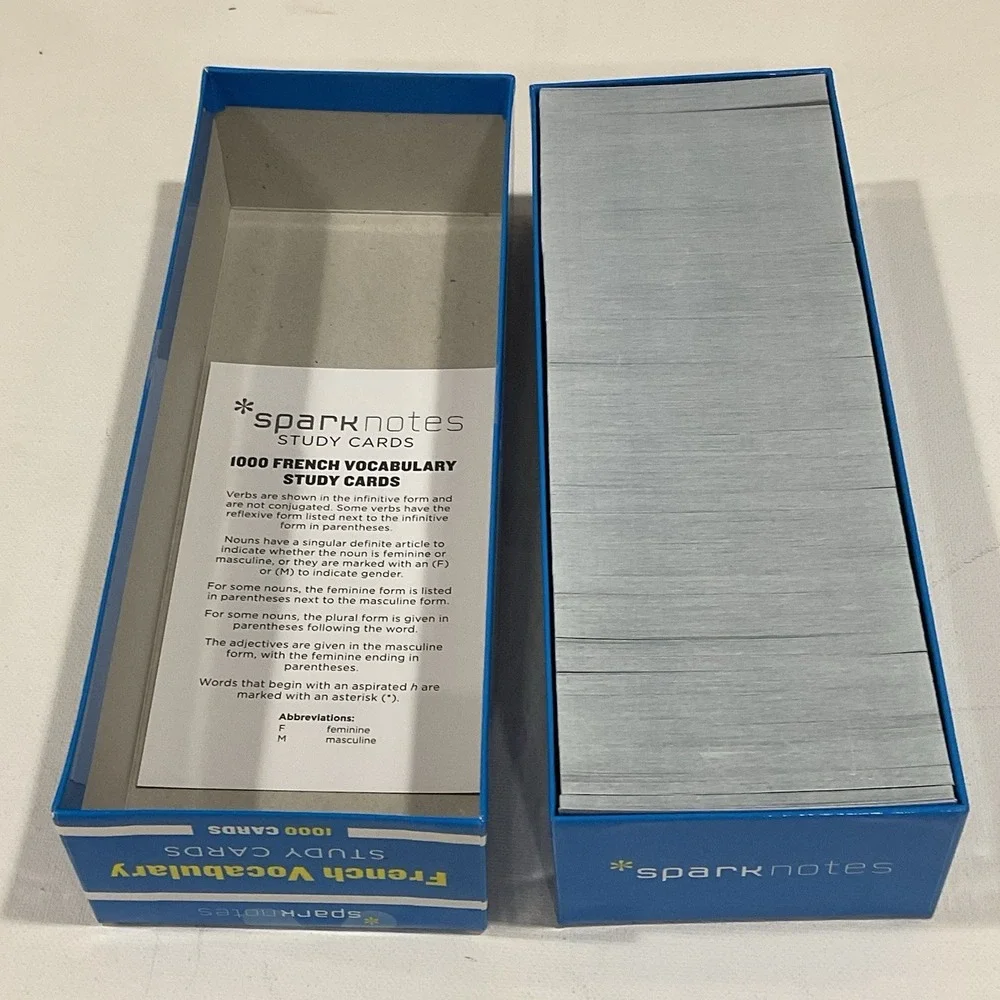 French Vocabulary Study Flash Cards Spark Notes 1000 Homeschool Curriculum‎